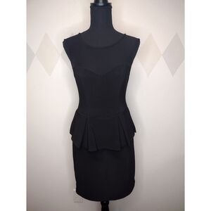 Bisou Bisou little black dress peplum waist size 4